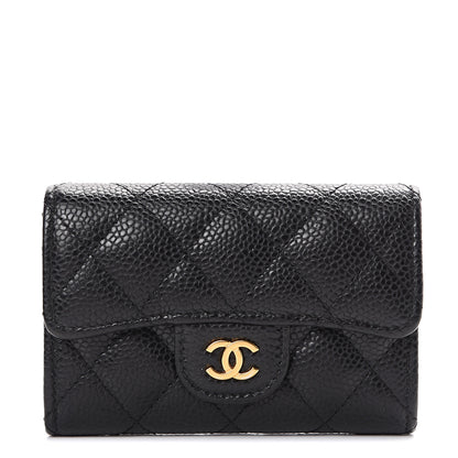 Chanel Caviar Quilted Flap Card Holder Black 1 of 12