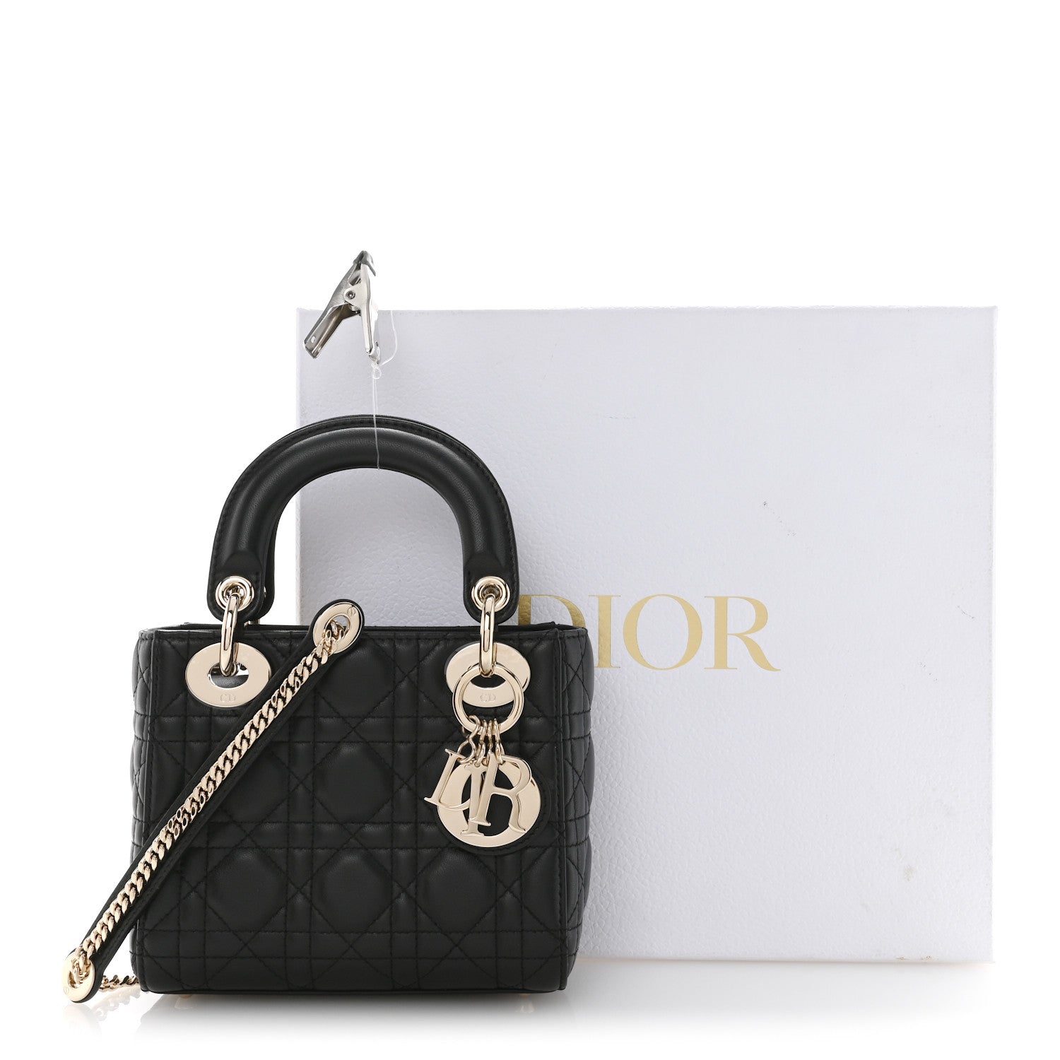 Christian Dior Lambskin Cannage Mini Lady Dior Black 14 of 14