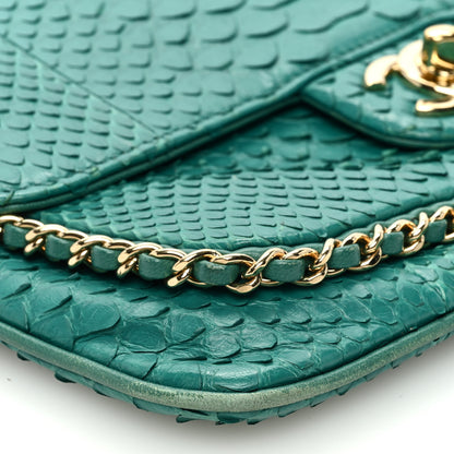 Chanel Snakeskin Chain Around Single Flap Turquoise 9 of 13