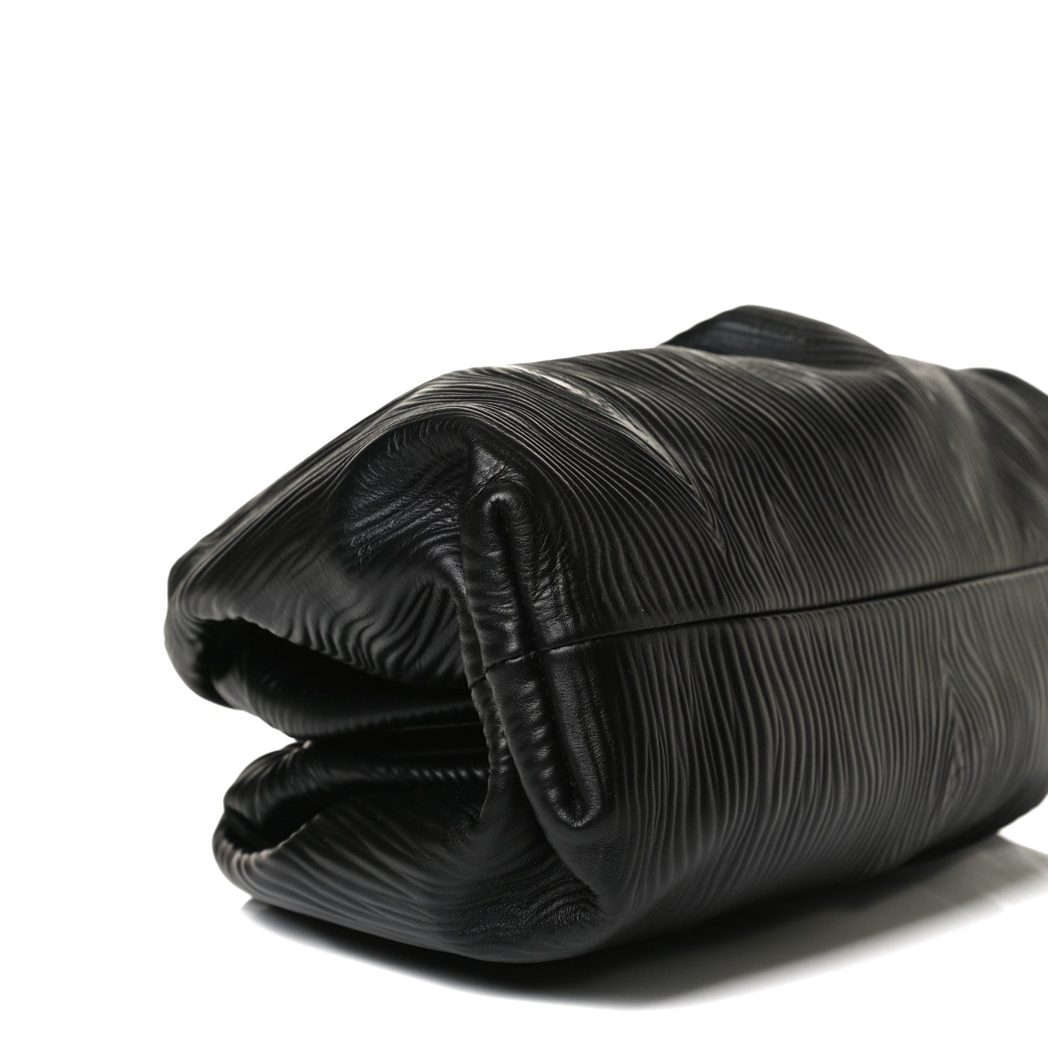 Bottega Veneta Bark Calfskin Embossed The Pouch Oversized Clutch Black 9 of 12