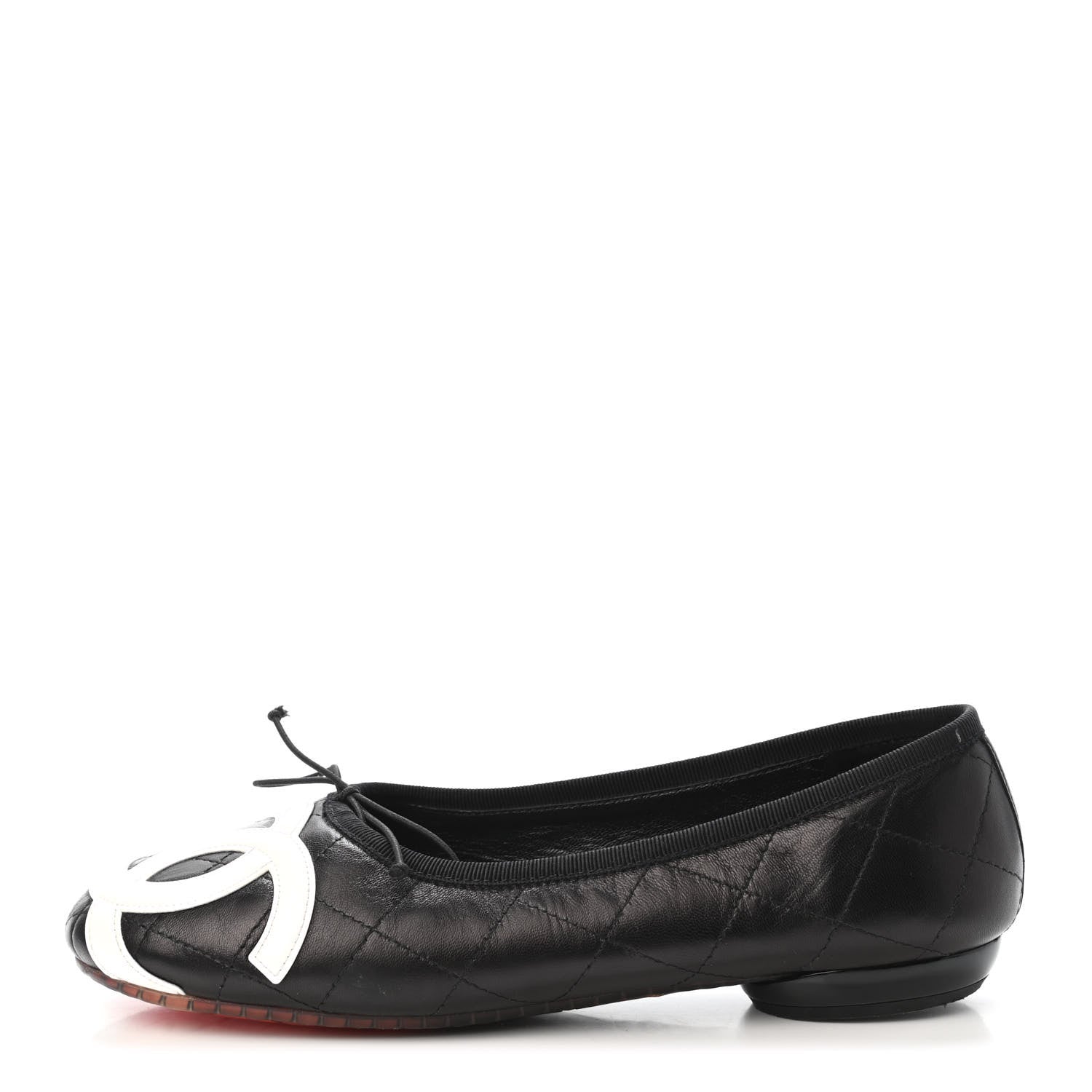 Chanel Lambskin Cambon Quilted Ballerina Flats 38 Black 1 of 4