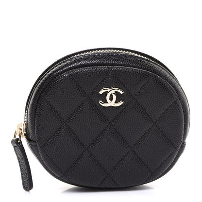 Chanel Caviar Quilted Zip Around Classic Coin Purse Black 1 of 8