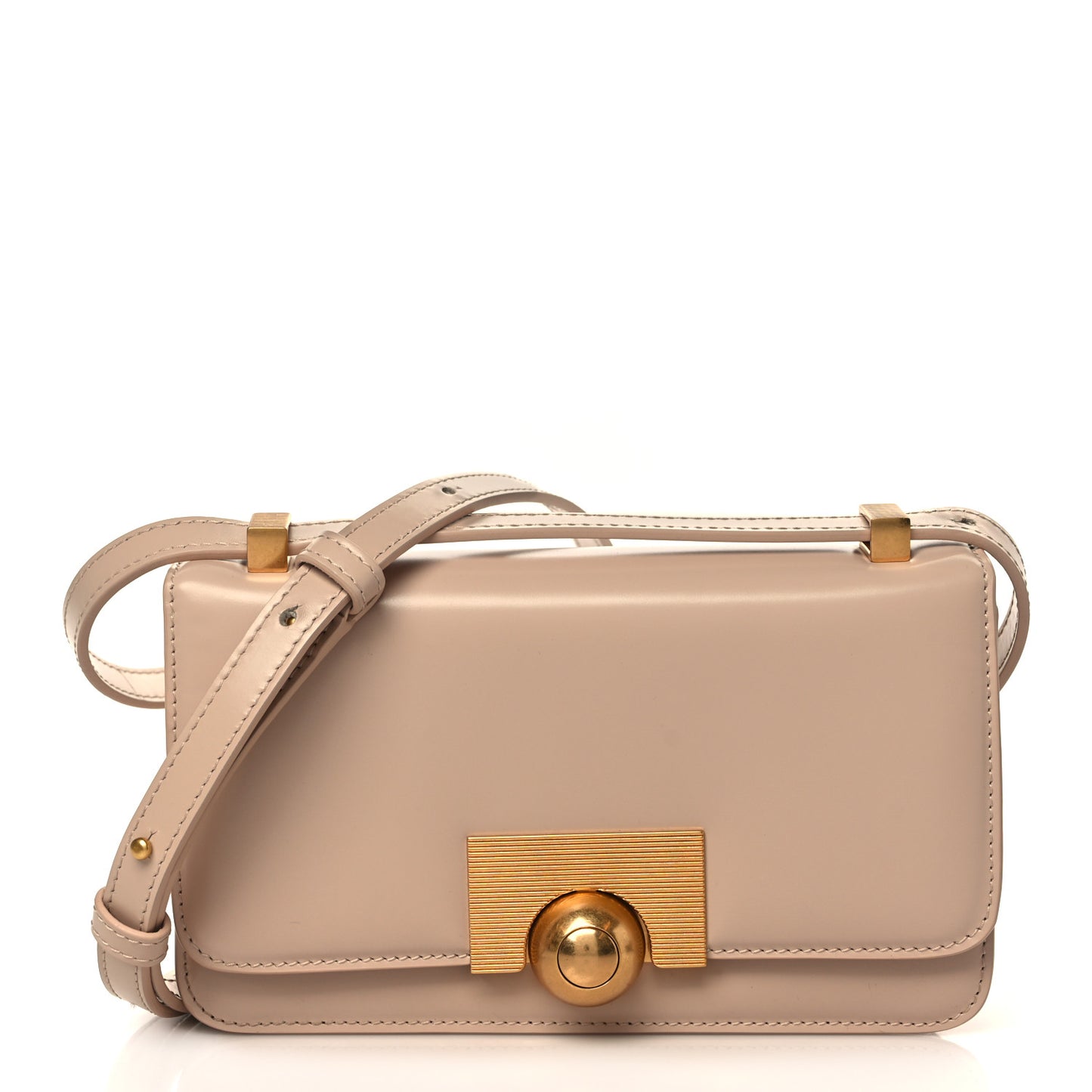 Spazzolato Calfskin Classic Mini BV Bag Nude