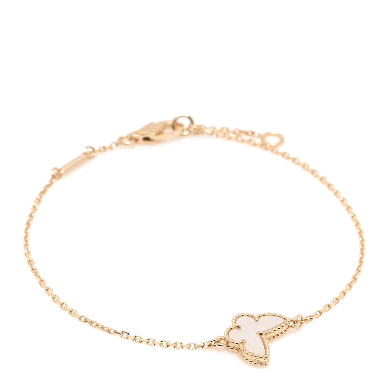 Van Cleef & Arpels 18K Yellow Gold Mother of Pearl Sweet Alhambra Butterfly Bracelet 1 of 5