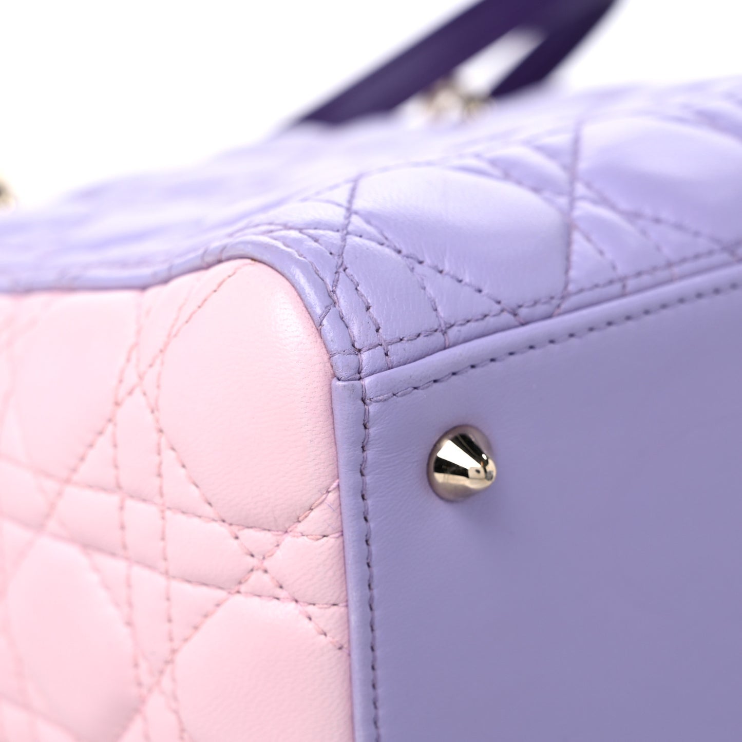 Lambskin Cannage Medium Tri-Color Lady Dior Purple Light Pink