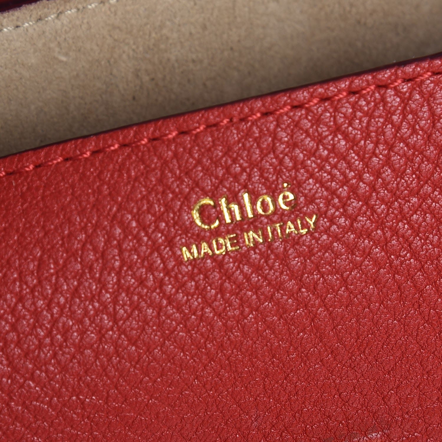 Chloe Grained Lambskin Mini Drew Shoulder Bag Plaid Red 7 of 7