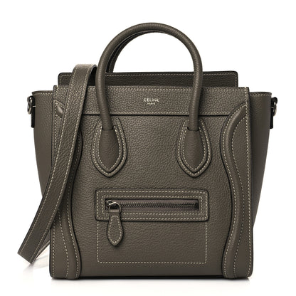 Celine Drummed Calfskin Nano Luggage Souris 1 of 11