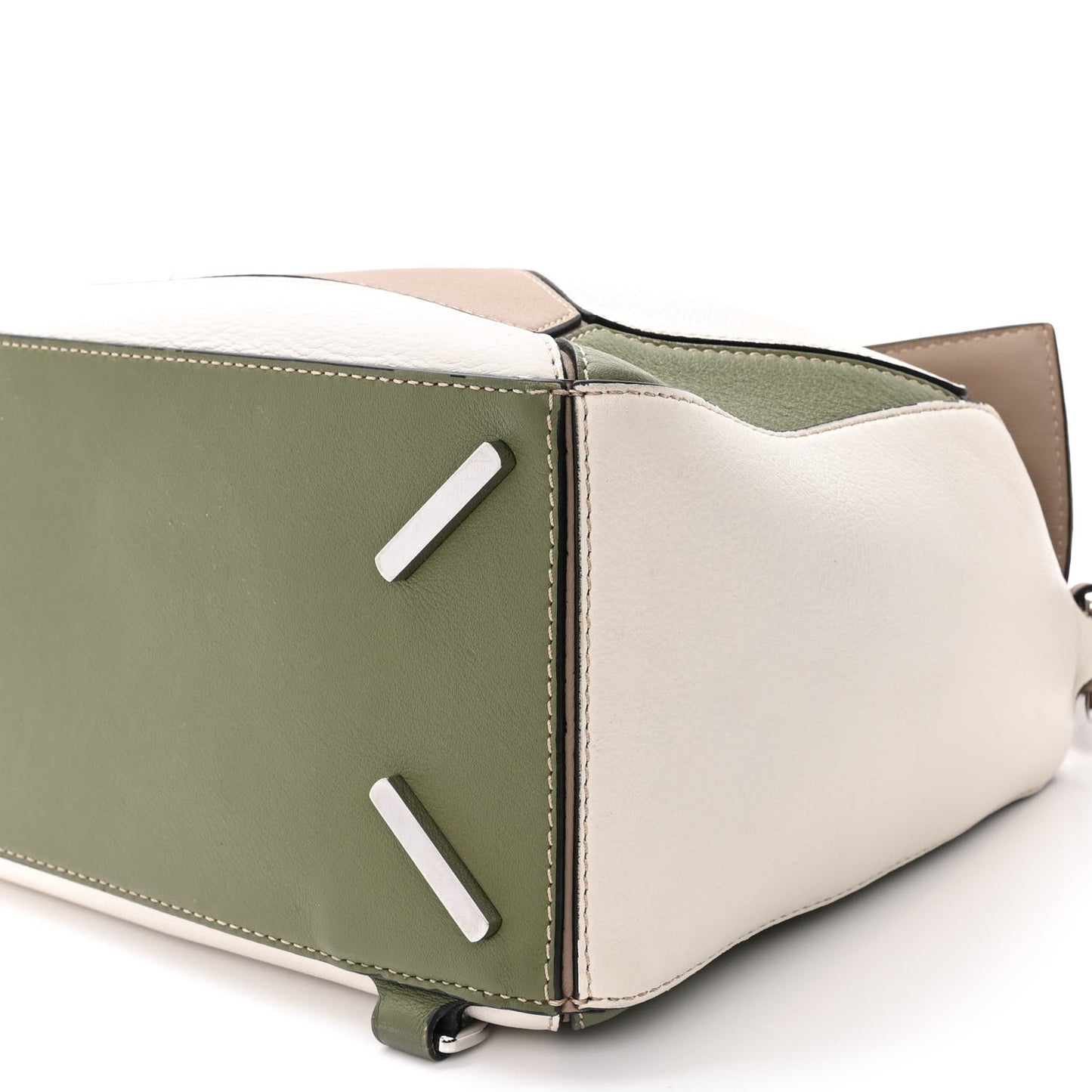 Calfskin Medium Puzzle Bag Sand Avocado Green