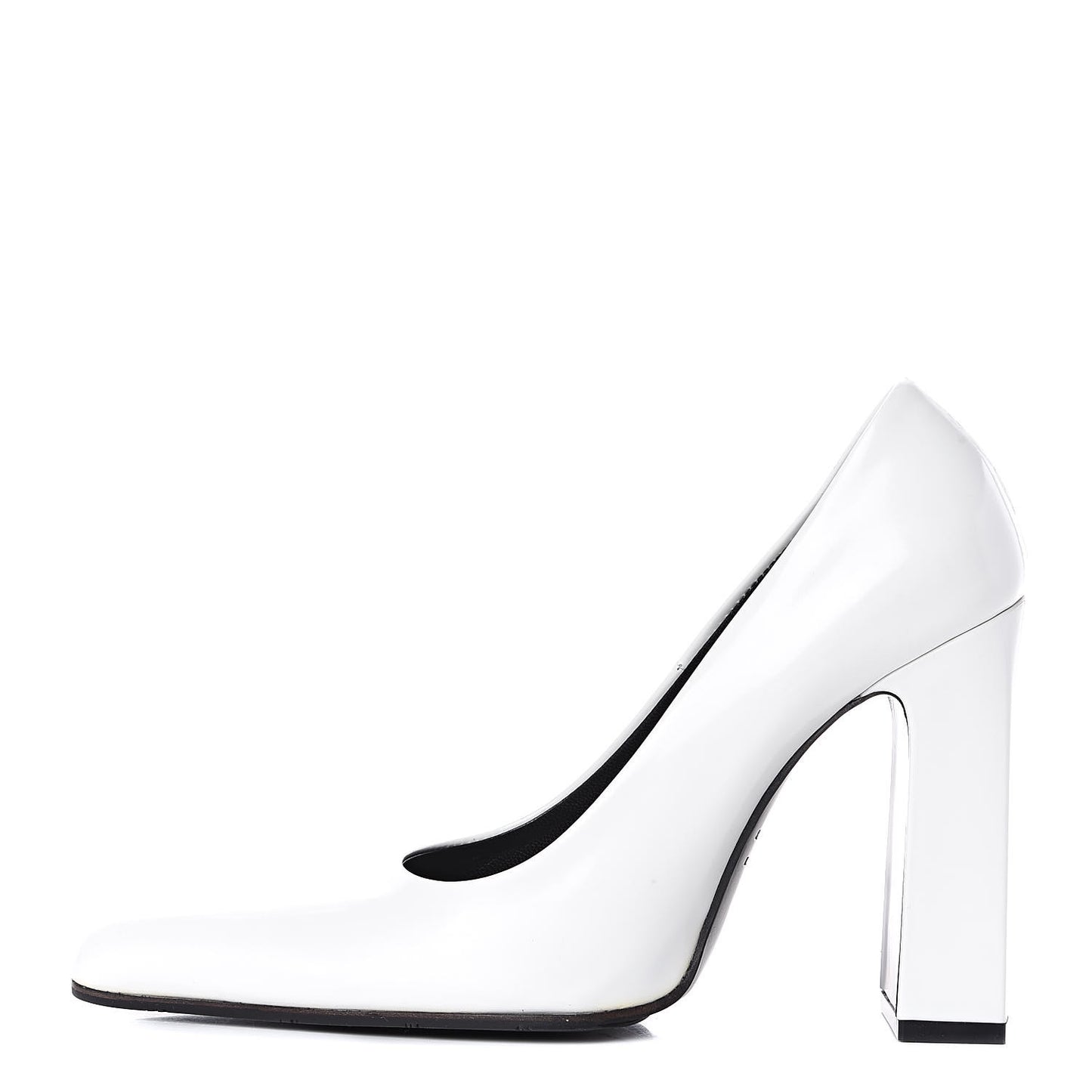 Patinated Calfskin Round Toe Pumps 38 Optic White