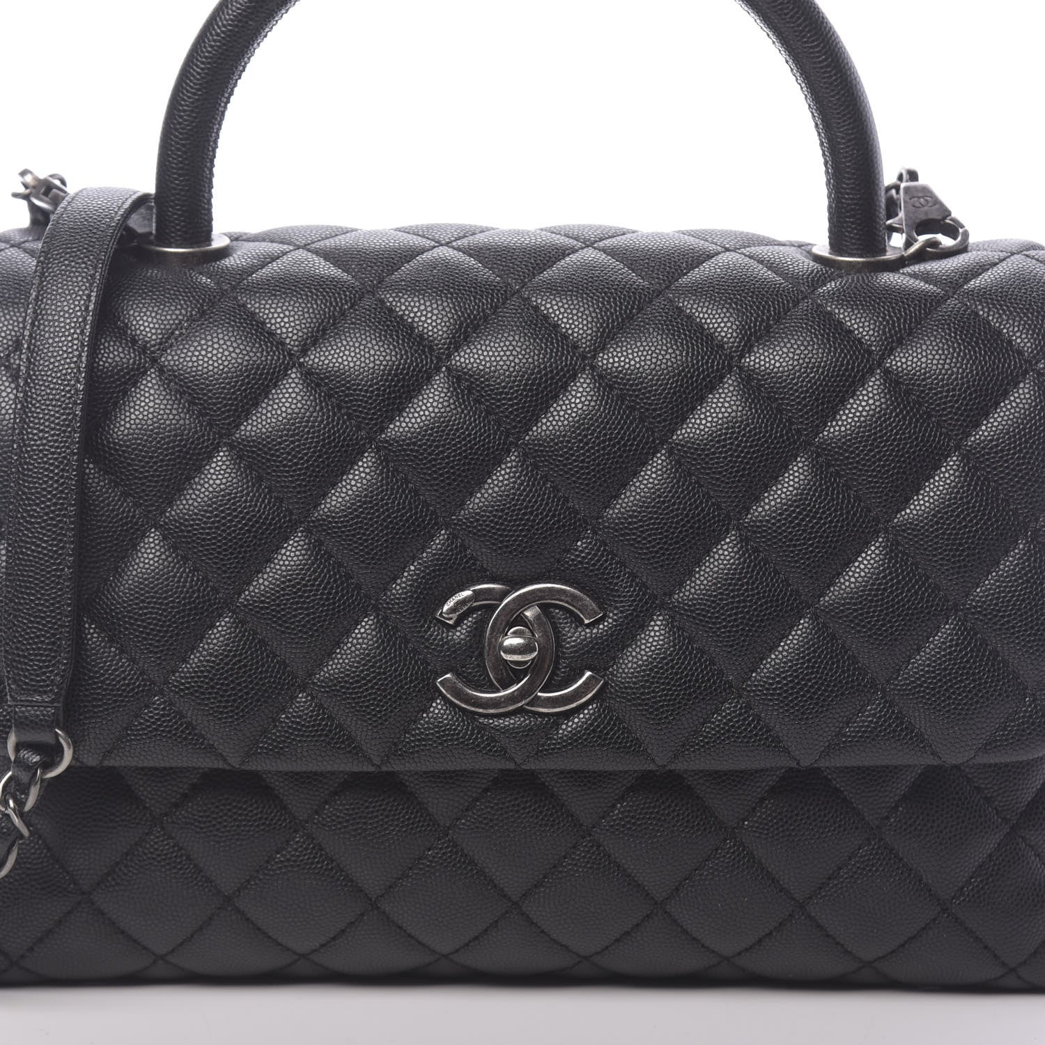 Chanel Caviar Quilted Small Coco Handle Flap Black 8 of 11