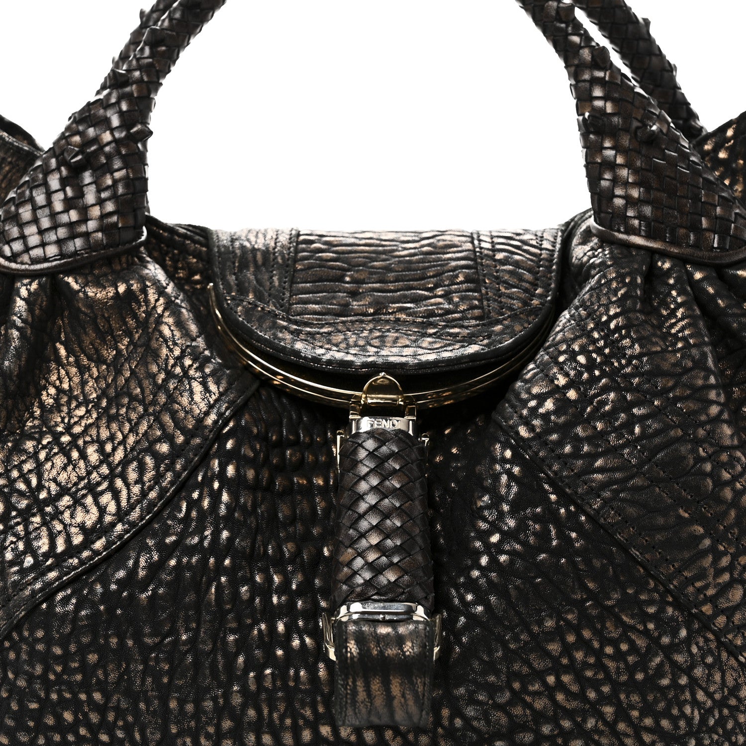 Fendi Metallic Nappa Nuvolata Bimetal Spy Bronze Black 6 of 8