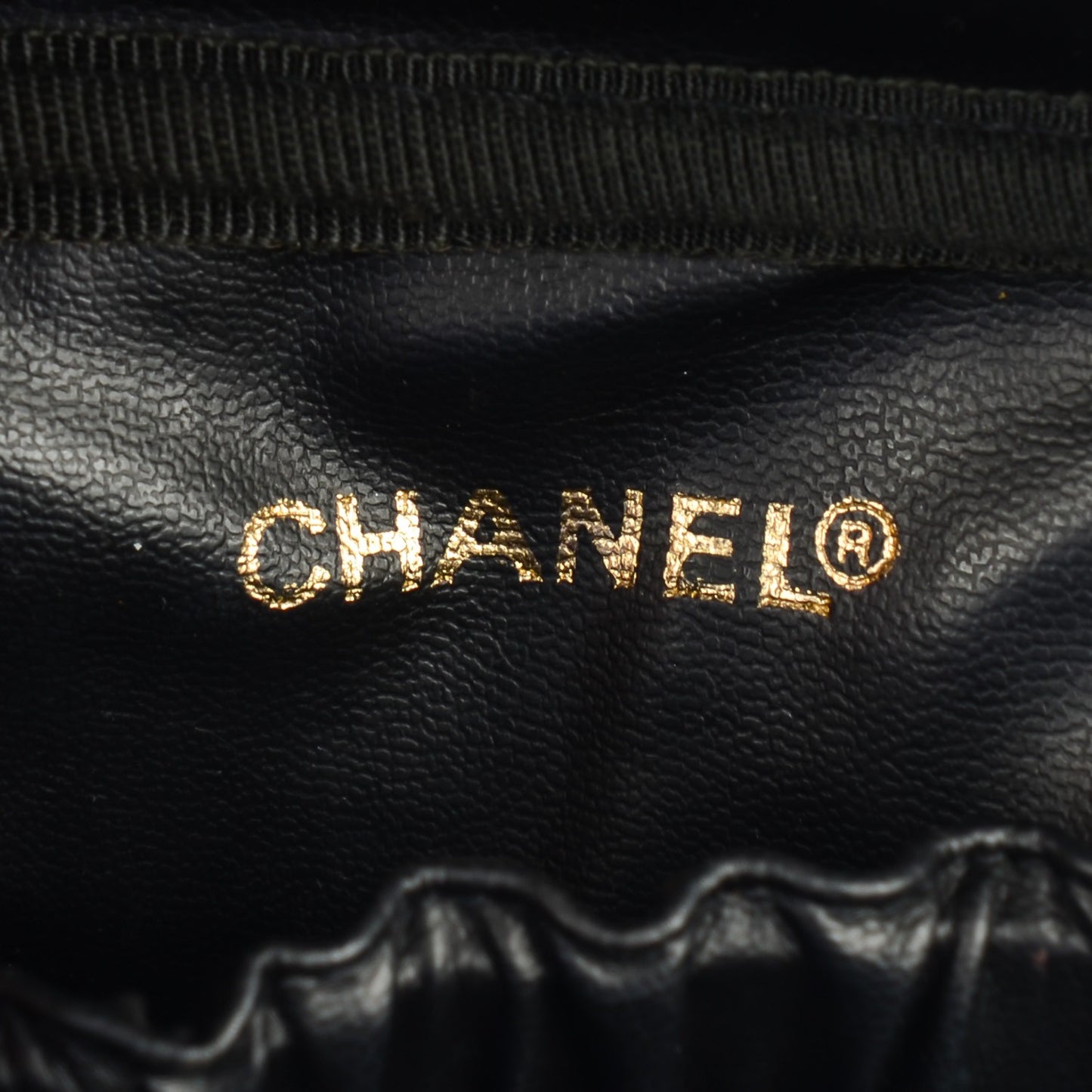 Lambskin Vanity Cosmetic Bag Black