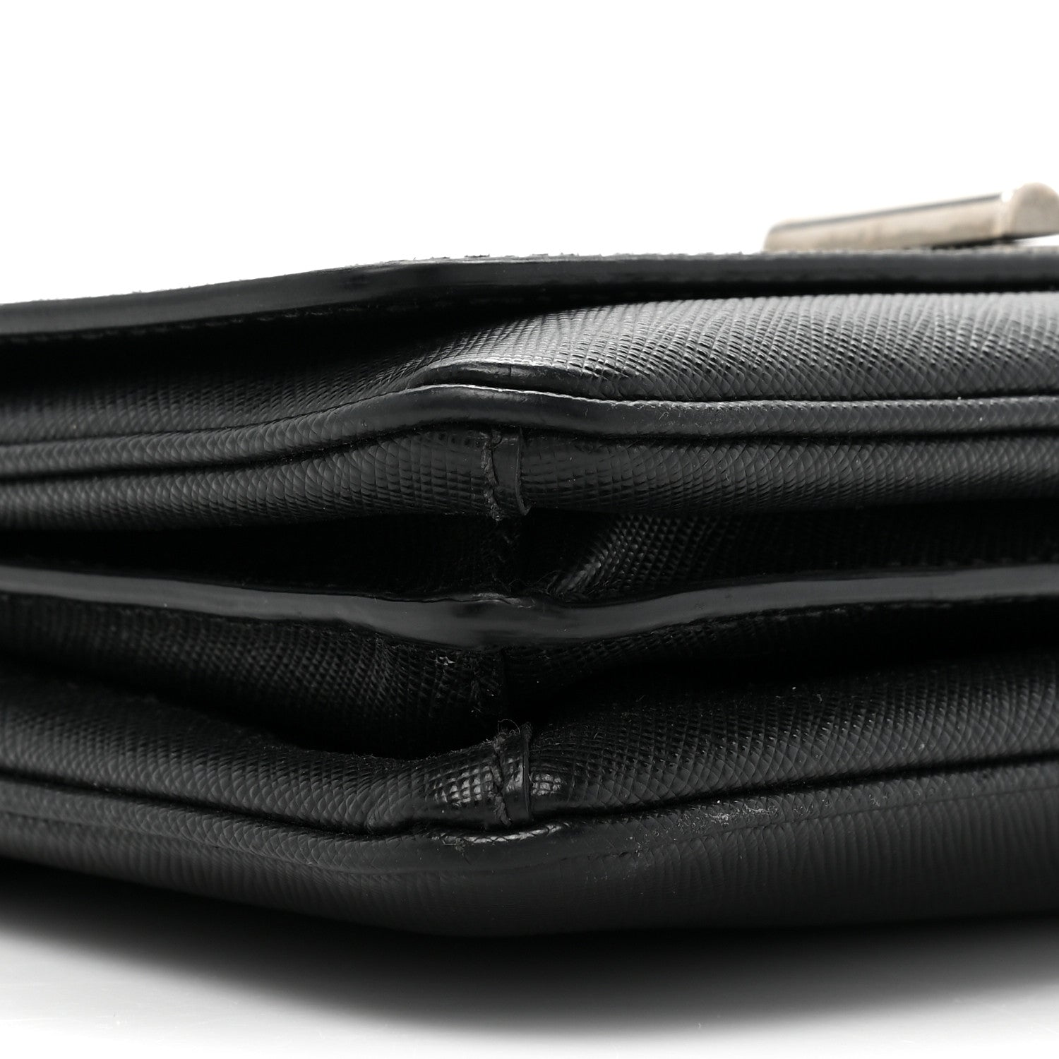 Prada Saffiano Lux Lock Flap Chain Shoulder Bag Black 10 of 15