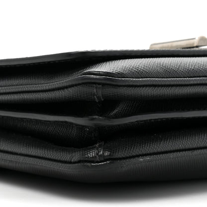 Prada Saffiano Lux Lock Flap Chain Shoulder Bag Black 10 of 15