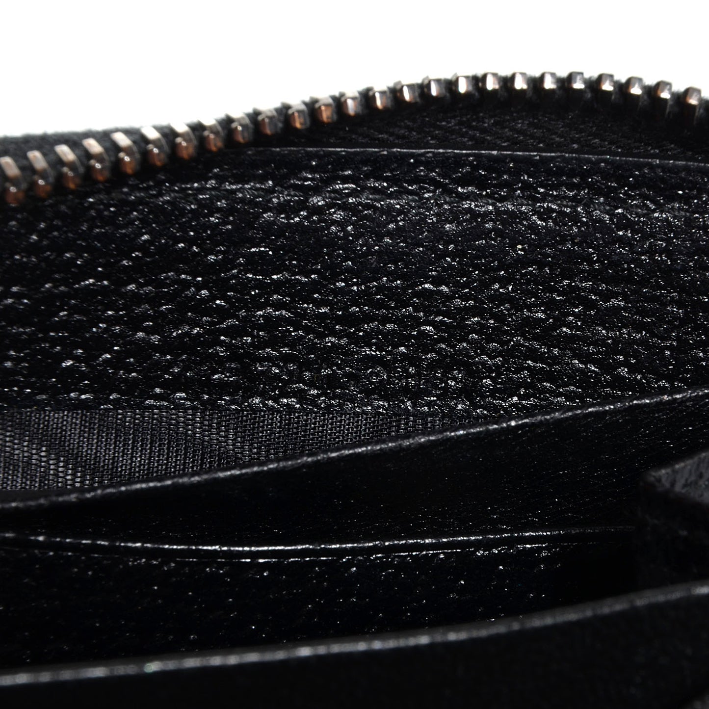 Monogram Metal Bar Zip Around Wallet Black