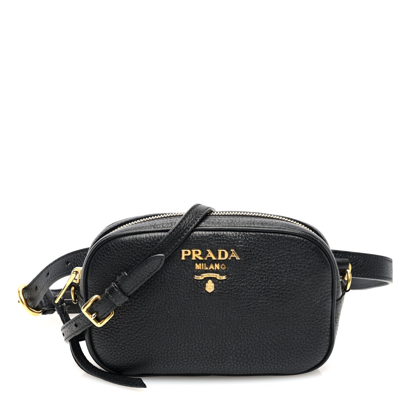 Vitello Daino Logo Belt Bag Black