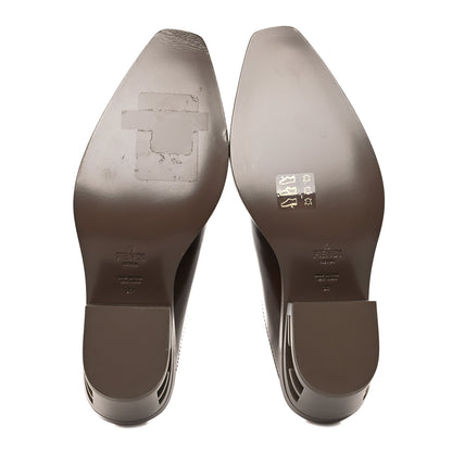 Fendi Vitello Abrasivato FF Cut Mules 37 Cuoio 5 of 9