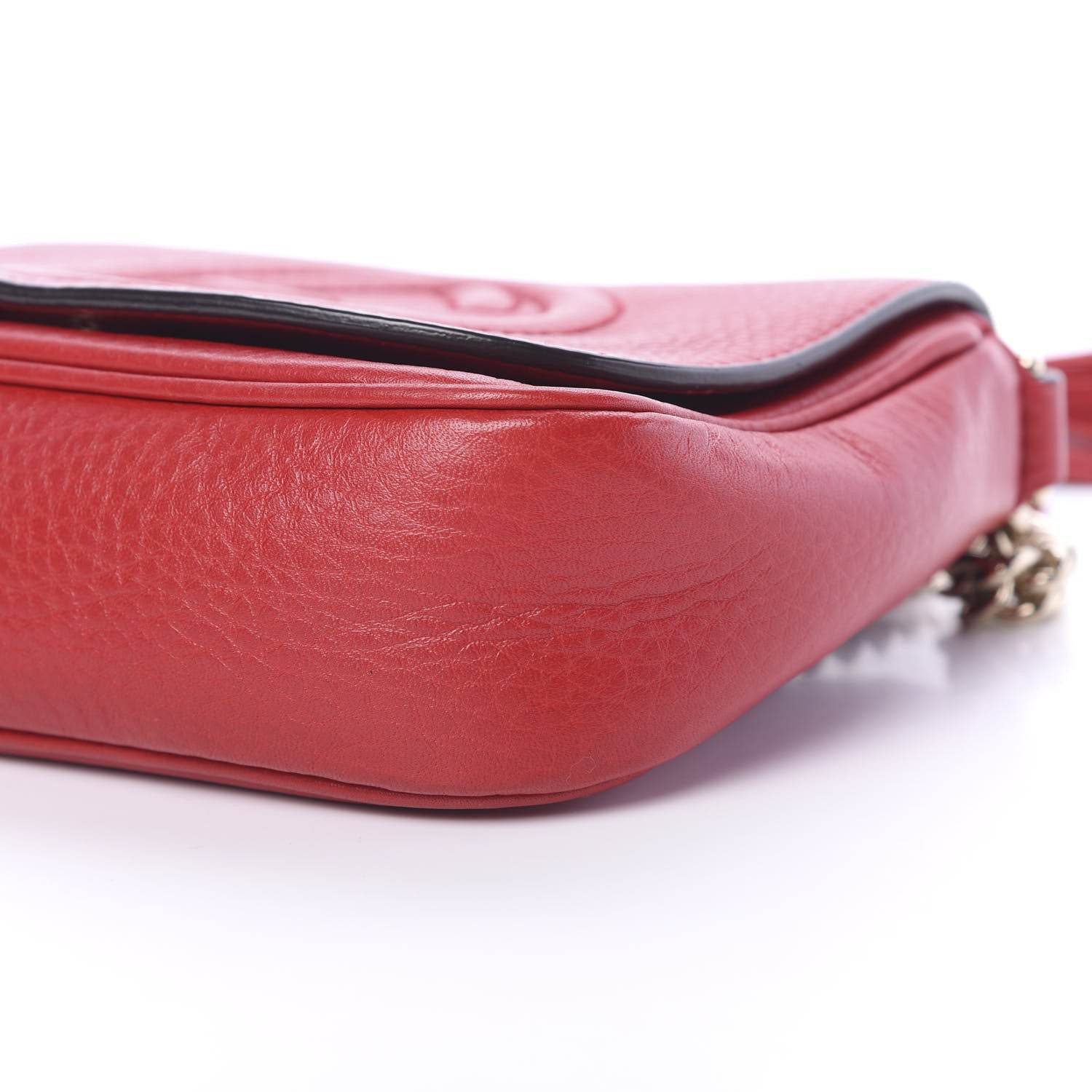 Gucci Pebbled Calfskin Small Soho Flap Crossbody Red 9 of 11