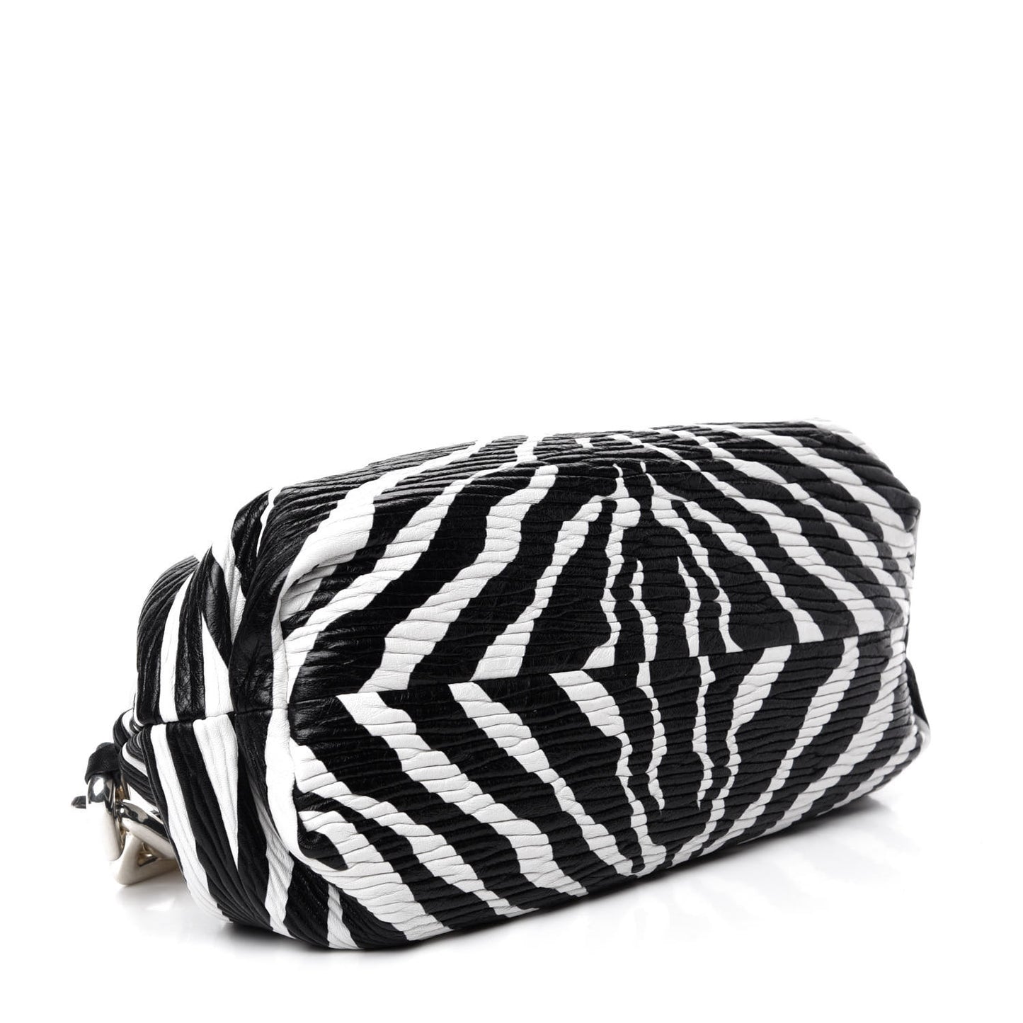 Nappa Zebra Print The Pouch Chain White Black