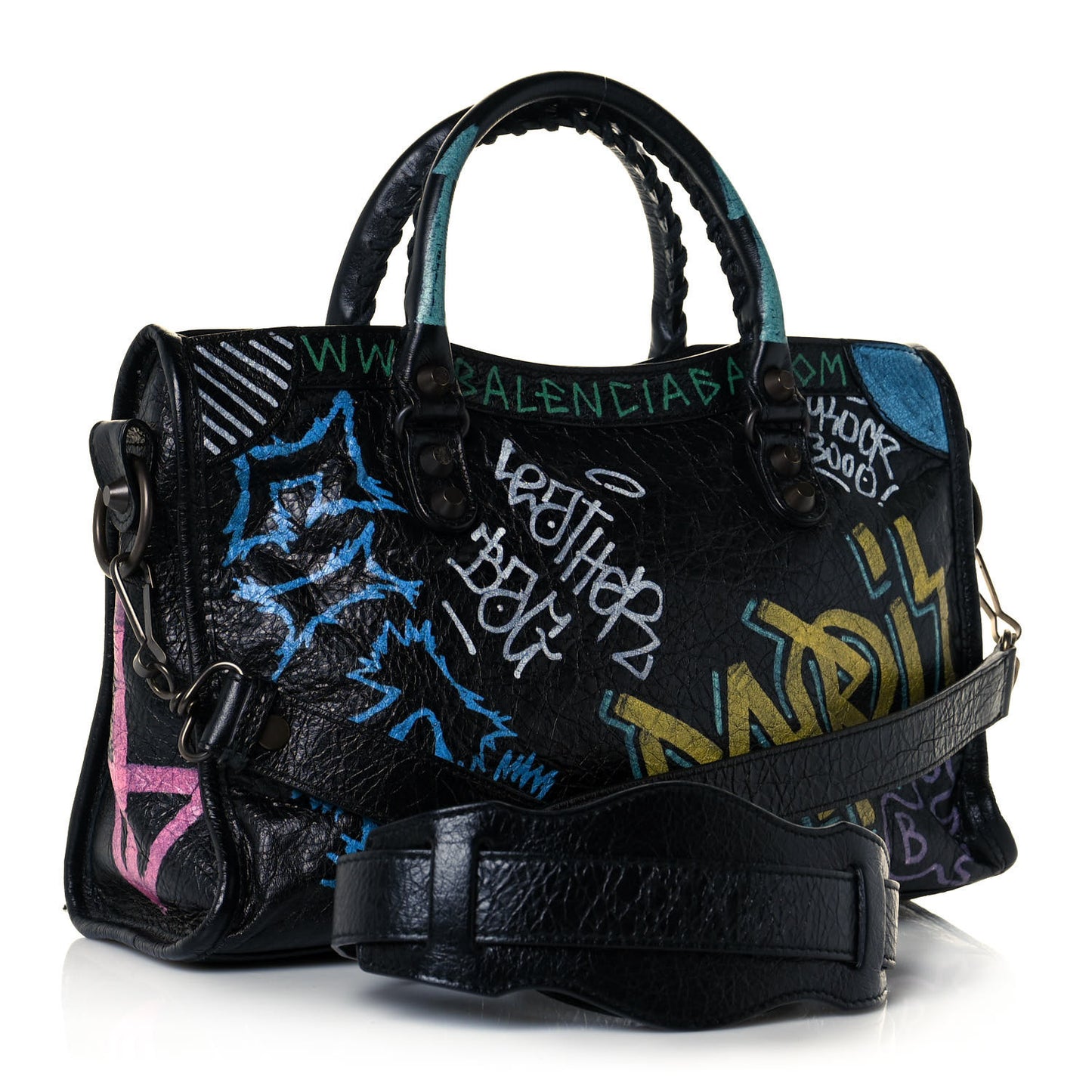 Agneau Graffiti All Over Classic Hardware S City Black Multicolor