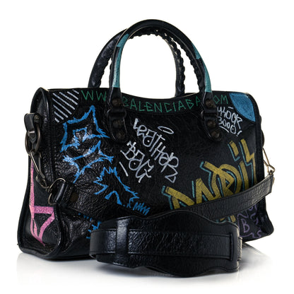 Balenciaga Agneau Graffiti All Over Classic Hardware S City Black Multicolor 3 of 12