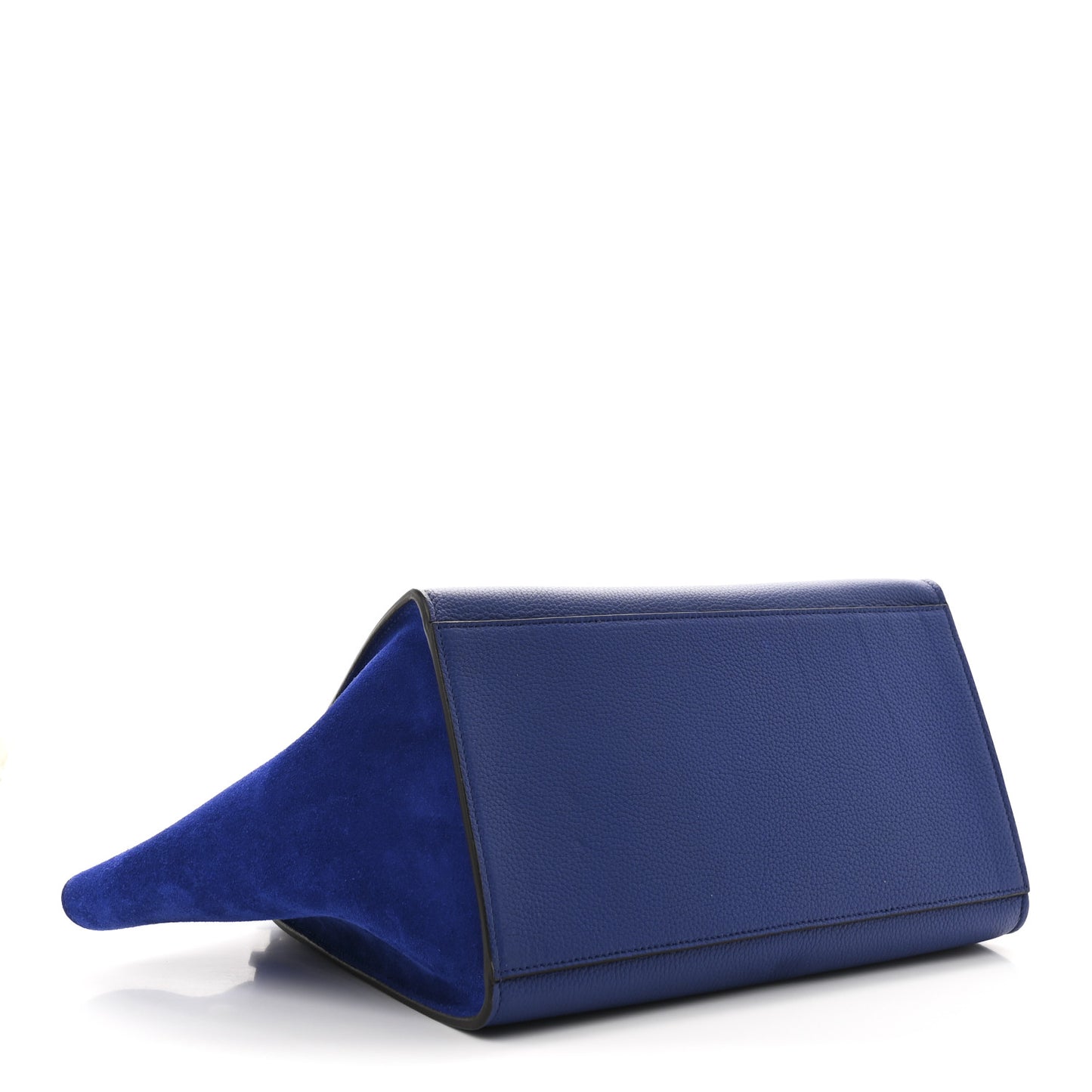 Drummed Calfskin Suede Small Trapeze Indigo