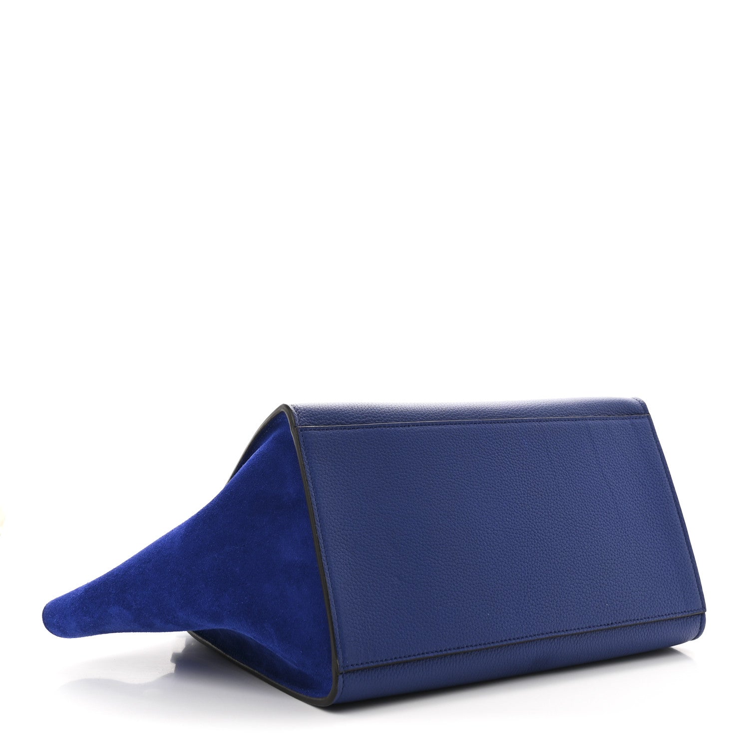 Celine Drummed Calfskin Suede Small Trapeze Indigo 4 of 9