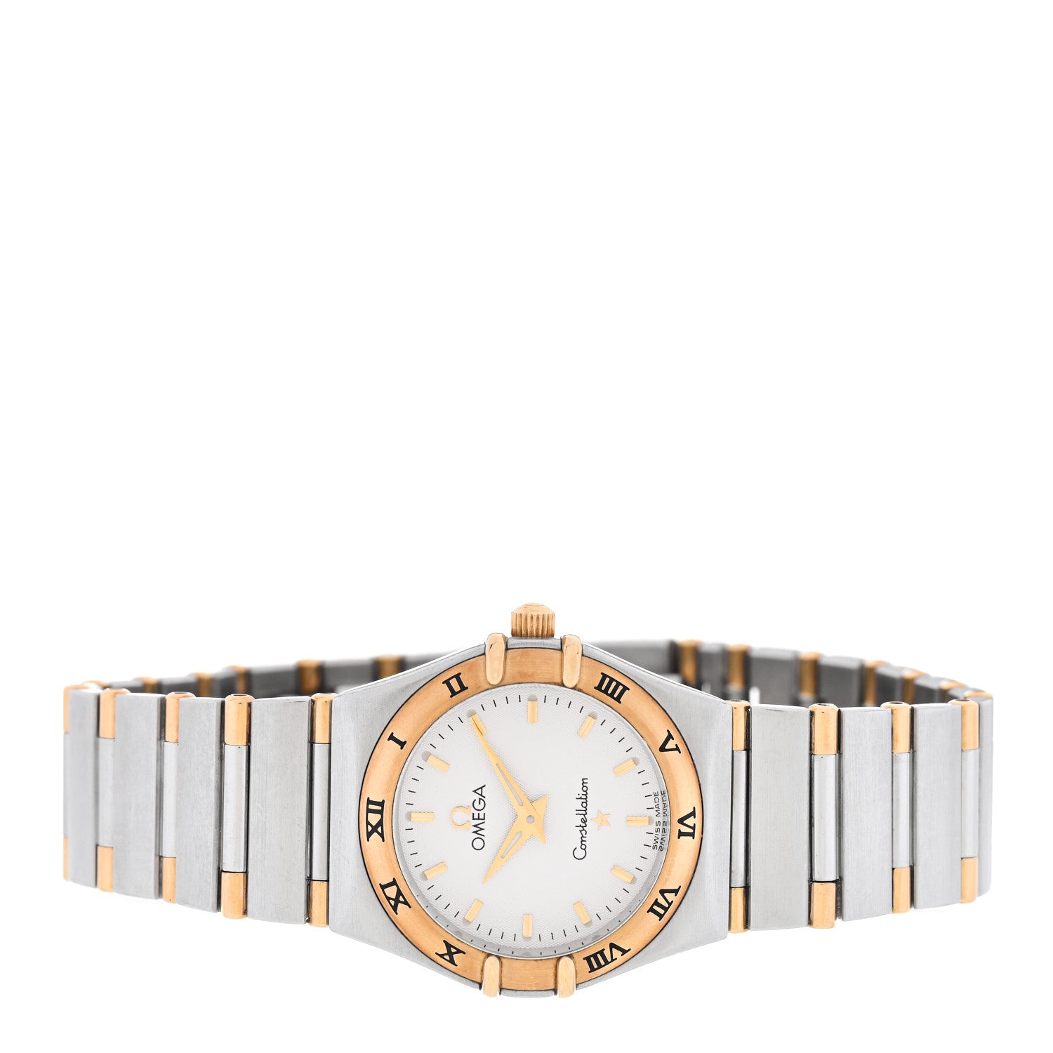 Omega Stainless Steel 18K Yellow Gold 22mm Constellation Quartz Watch White 1362.30 2 of 4