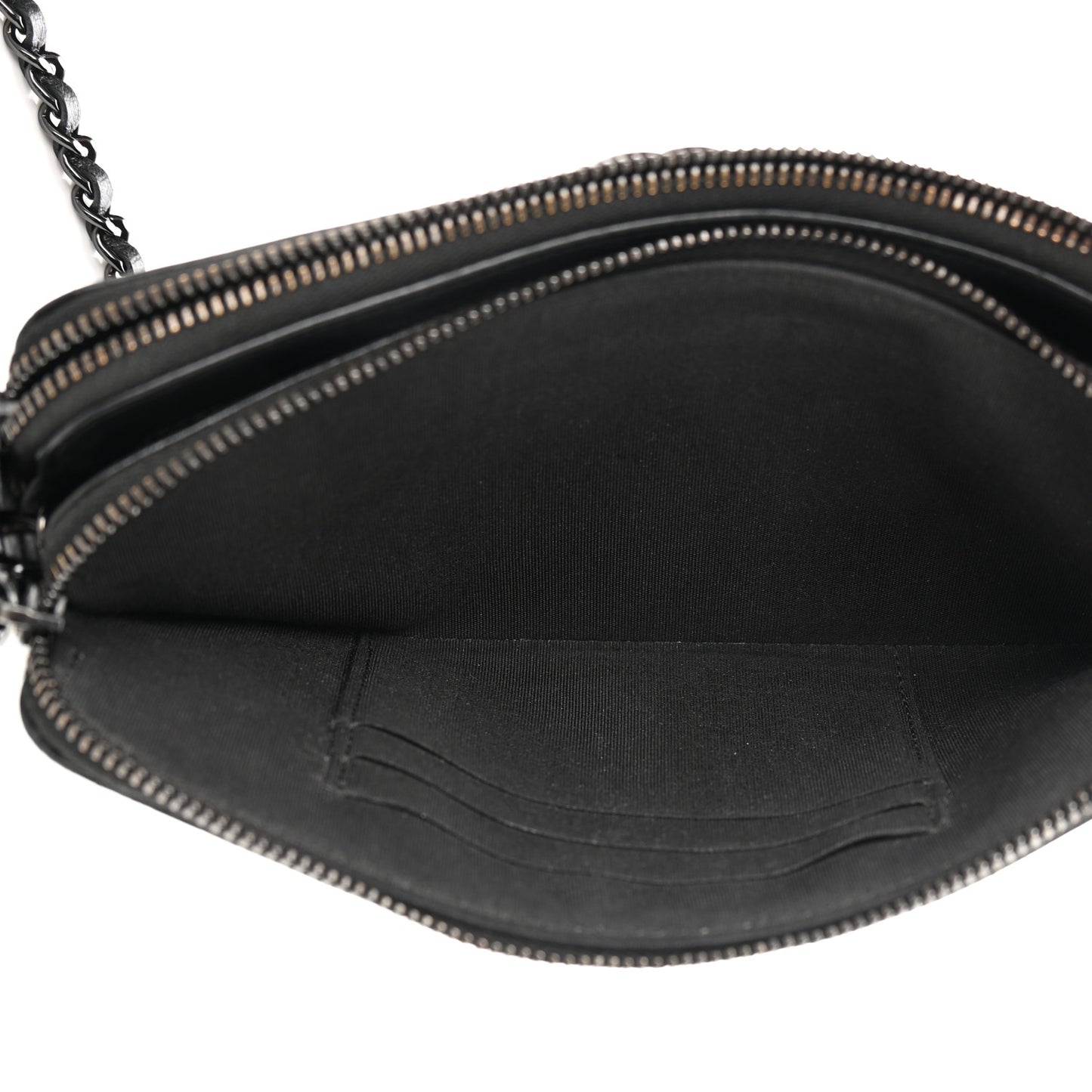 Lambskin Quilted Small Boy Clutch With Chain So Black