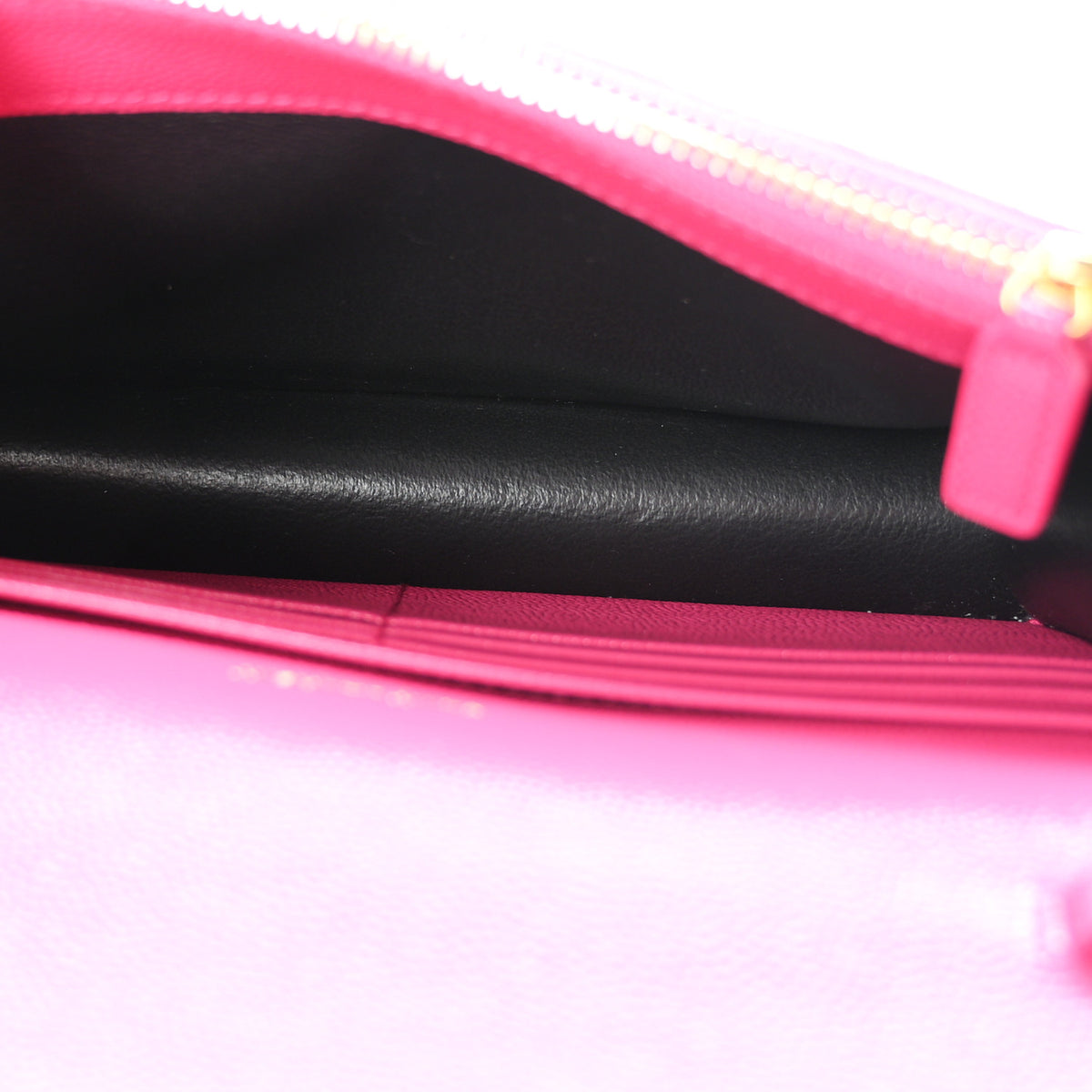 Grain De Poudre Matelasse Chevron Monogram Envelope Chain Wallet Fuxia Couture
