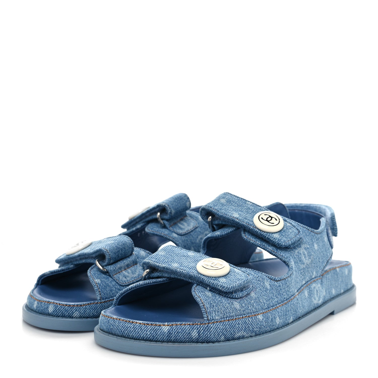 Chanel Denim CC Dad Sandals 39 Light Blue 3 of 8