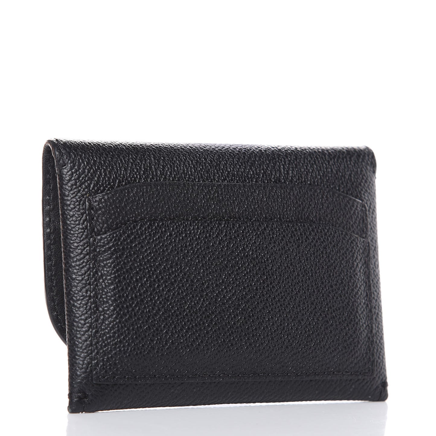 Grainy Calfskin Card Case Black