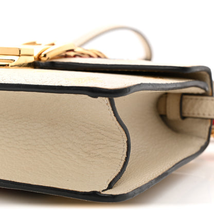 Gucci Textured Calfskin Bee Star Print Mini Sylvie Top Handle Bag Mystic White 11 of 16