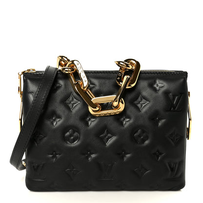 Louis Vuitton Lambskin Embossed Monogram Coussin BB Black 1 of 11