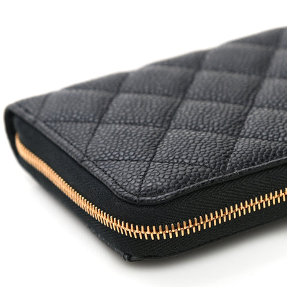 Chanel Caviar Quilted Large Gusset Zip Around Wallet Black 12 of 15