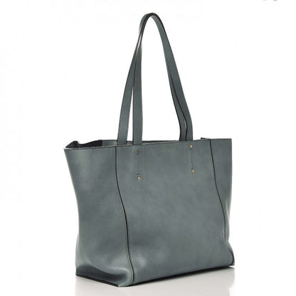 Chloe Smooth Calfskin Medium Milo Shopping Tote Cloudy Blue 3 of 9