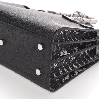 Saint Laurent Grained Calfskin Embossed Python Baby Sac De Jour Black 8 of 10