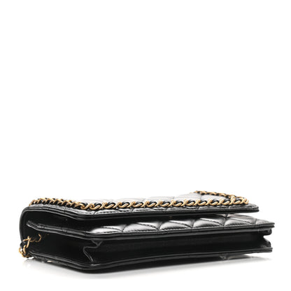 Chanel Lambskin Quilted Chain Around Wallet On Chain WOC Black 4 of 11