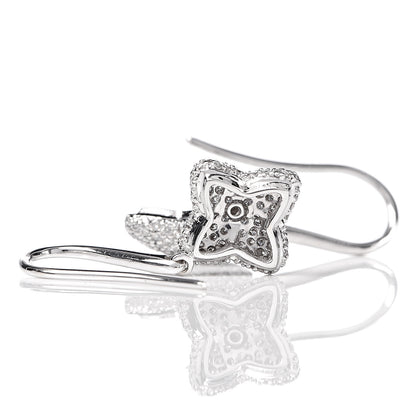 David Yurman 18K White Gold Diamond Quatrefoil Drop Earrings 4 of 4