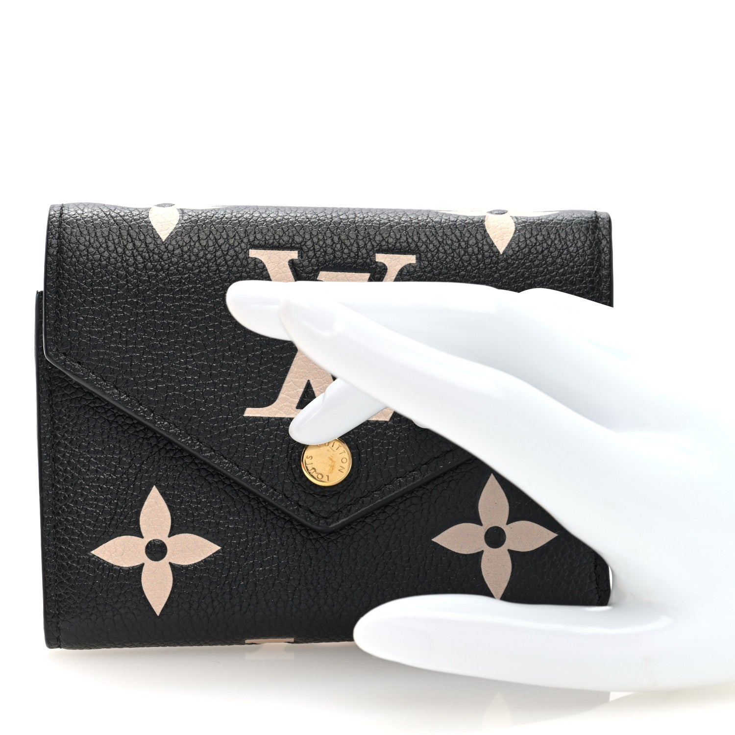 Louis Vuitton Empreinte Monogram Giant Victorine Wallet Black Beige 2 of 7