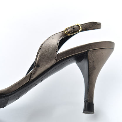 Hermes Metallic Nappa Night 70 Slingback Sandals 36.5 Canon De Fusil Argent 13 of 19