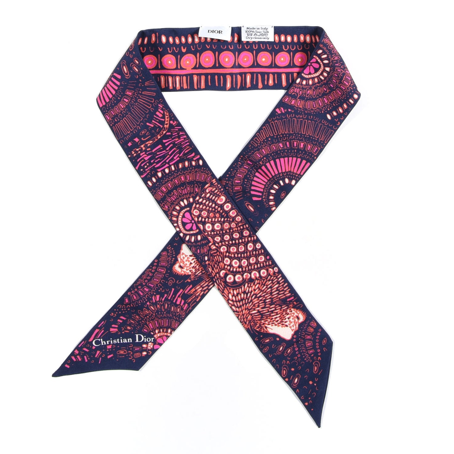 Silk Animals Lion Mitzah Scarf Pink