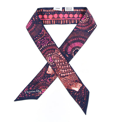 Christian Dior Silk Animals Lion Mitzah Scarf Pink 1 of 3
