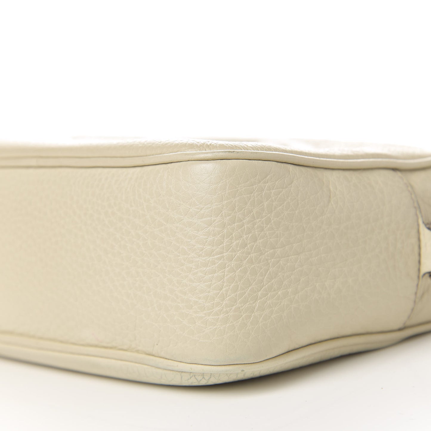 Pebbled Calfskin Small Soho Disco Bag Off White