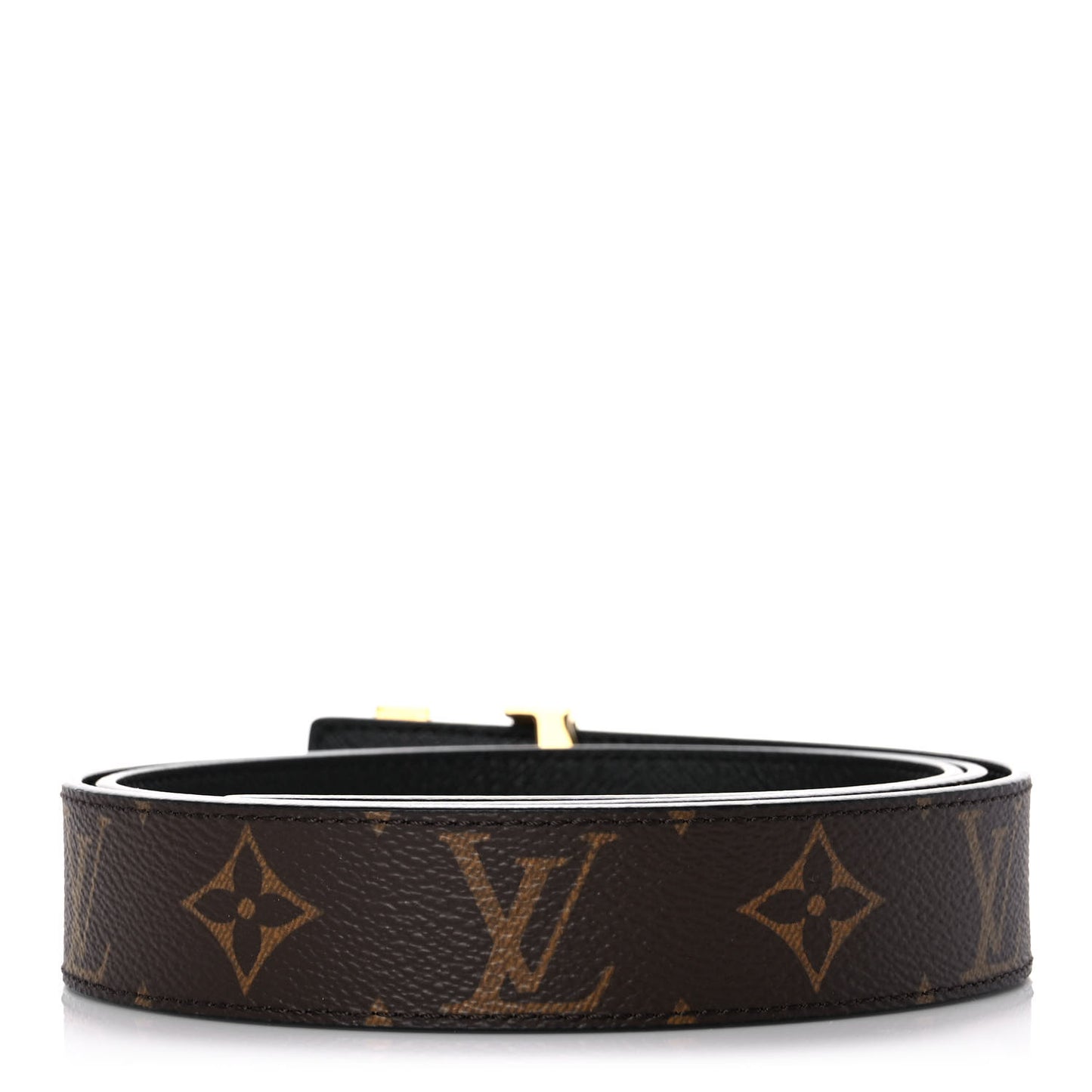Calfskin Monogram 30mm LV Initiales Reversible Belt 95 38 Black