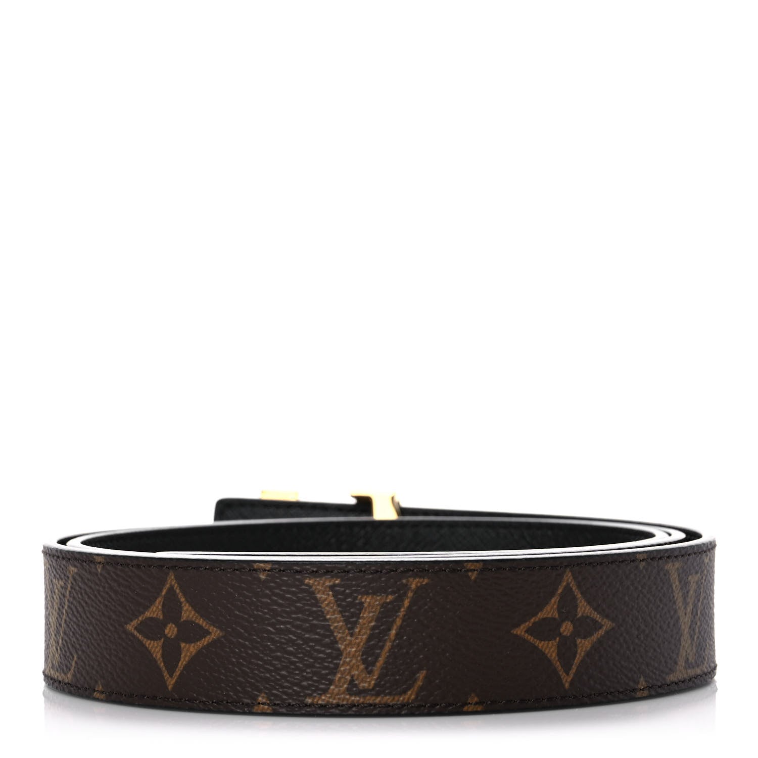 Louis Vuitton Calfskin Monogram 30mm LV Initiales Reversible Belt 95 38 Black 2 of 5