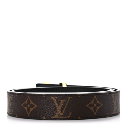 Louis Vuitton Calfskin Monogram 30mm LV Initiales Reversible Belt 95 38 Black 2 of 5