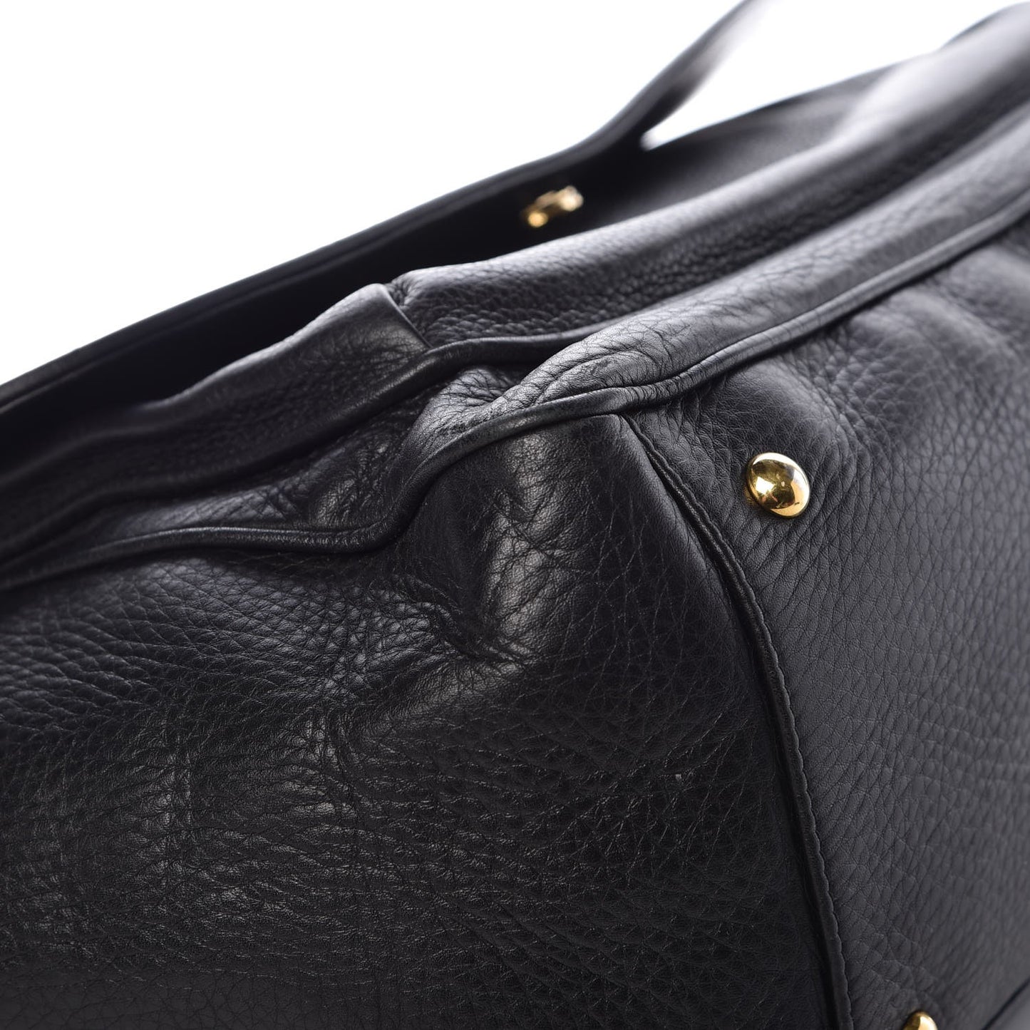 Pebbled Calfskin Medium 1973 Top Handle Satchel Black