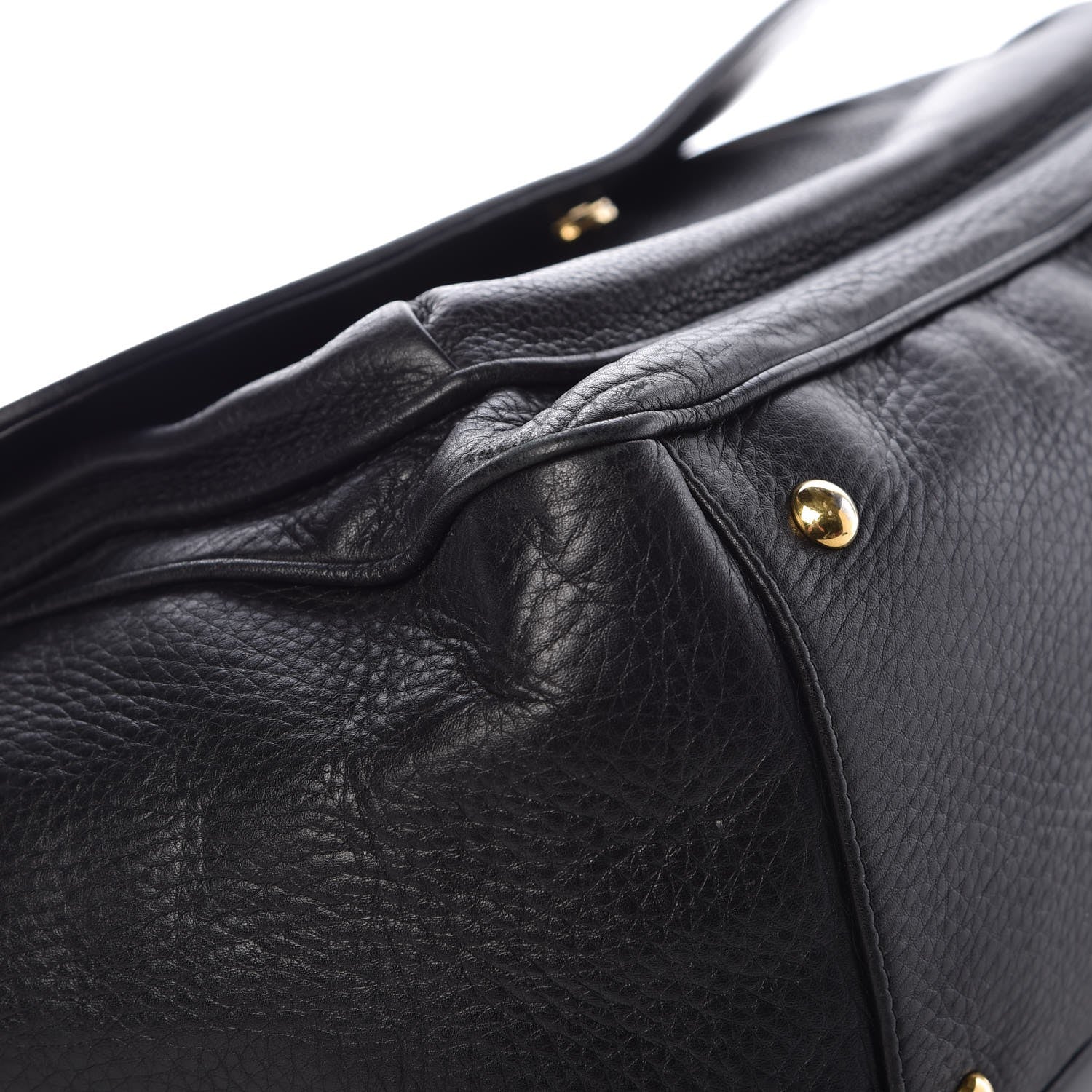 Gucci Pebbled Calfskin Medium 1973 Top Handle Satchel Black 11 of 12