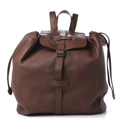 Gucci Pebbled Calfskin Drawstring Backpack Brown 1 of 10